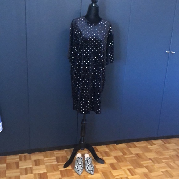 H&M black soft studded dress size medium - Picture 6 of 11
